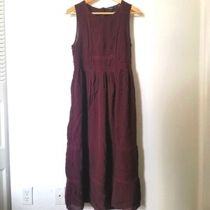 Sleeveless Burgundy Maxi Dress
